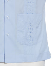 Big and Tall Embroidered Camp Collar Guayabera Shirt (Blue Bell) 