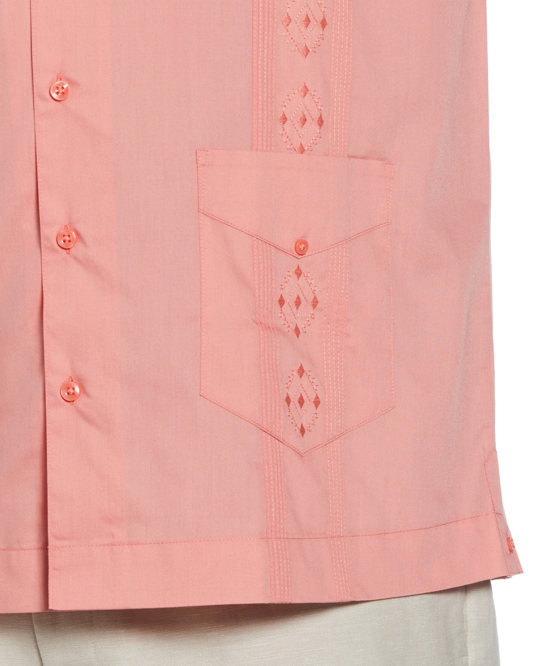 Big & Tall Authentic Embroidered Guayabera Shirt (Lantana) 