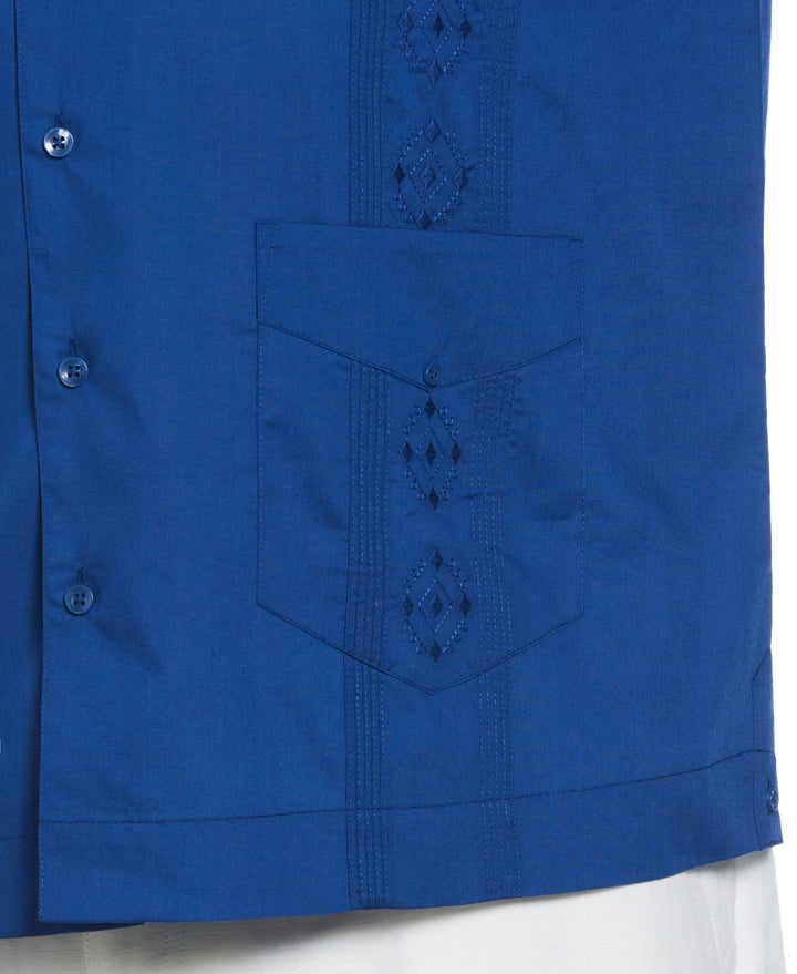 Big & Tall Authentic Embroidered Guayabera Shirt (True Blue) 