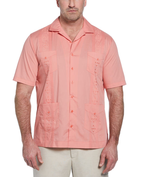Big & Tall Authentic Embroidered Guayabera Shirt (Lantana) 