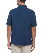 Big & Tall Tri-Color Camp Collar Retro Panel Shirt (Insignia Blue) 