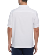 Big & Tall Tri-Color Camp Collar Retro Panel Shirt (Brilliant White) 