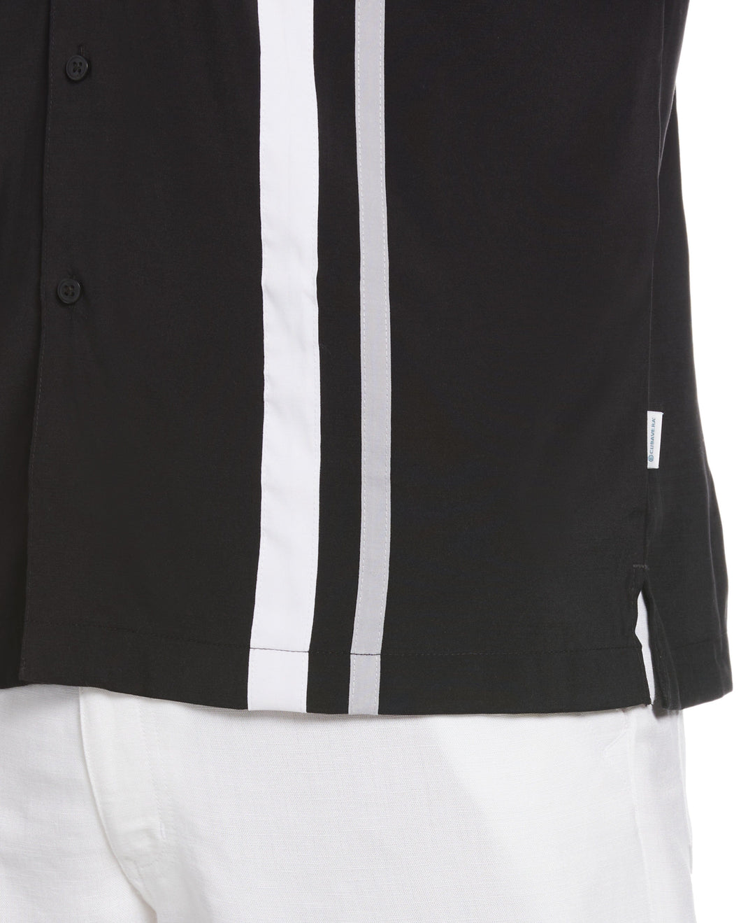 Camp Collar Retro Panel Shirt (Jet Black) 
