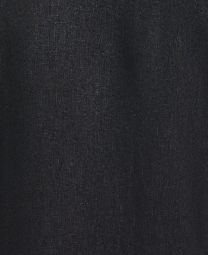 Big & Tall Linen One Pocket Shirt (Jet Black) 