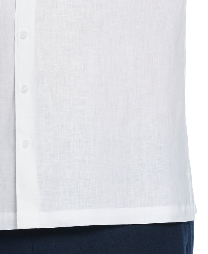 Big & Tall Linen One Pocket Shirt (Bright White) 