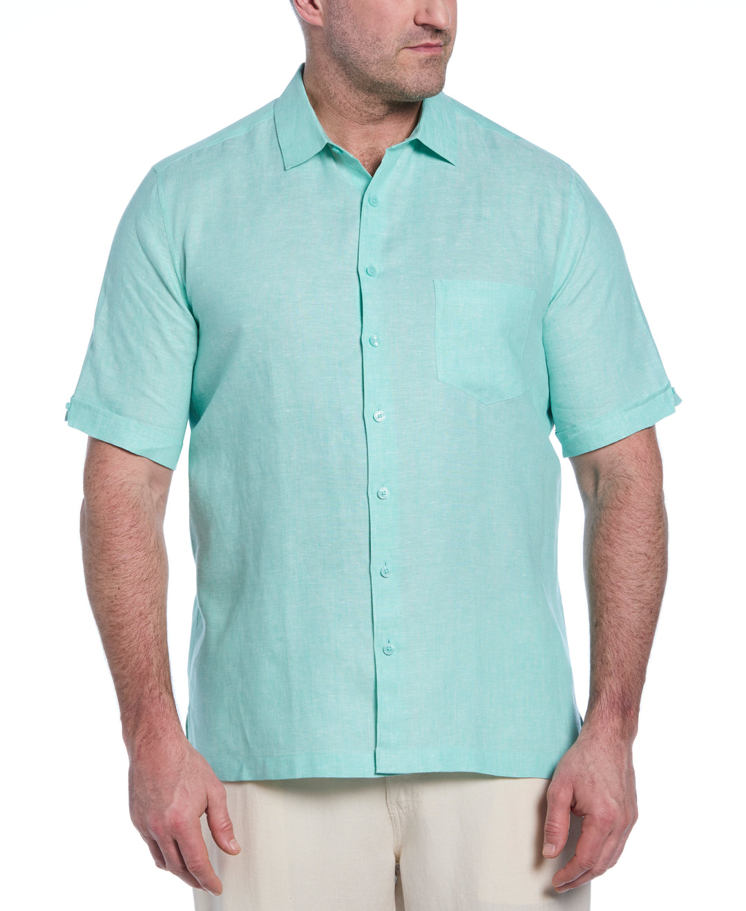 Linen Short Sleeve Shirt (Cascade) 