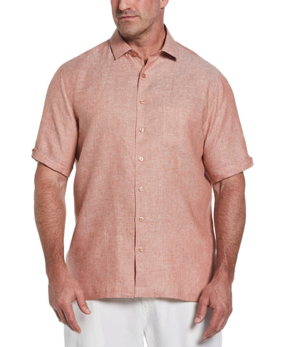Big & Tall Classic Two-Tone Linen Shirt (Chutney) 