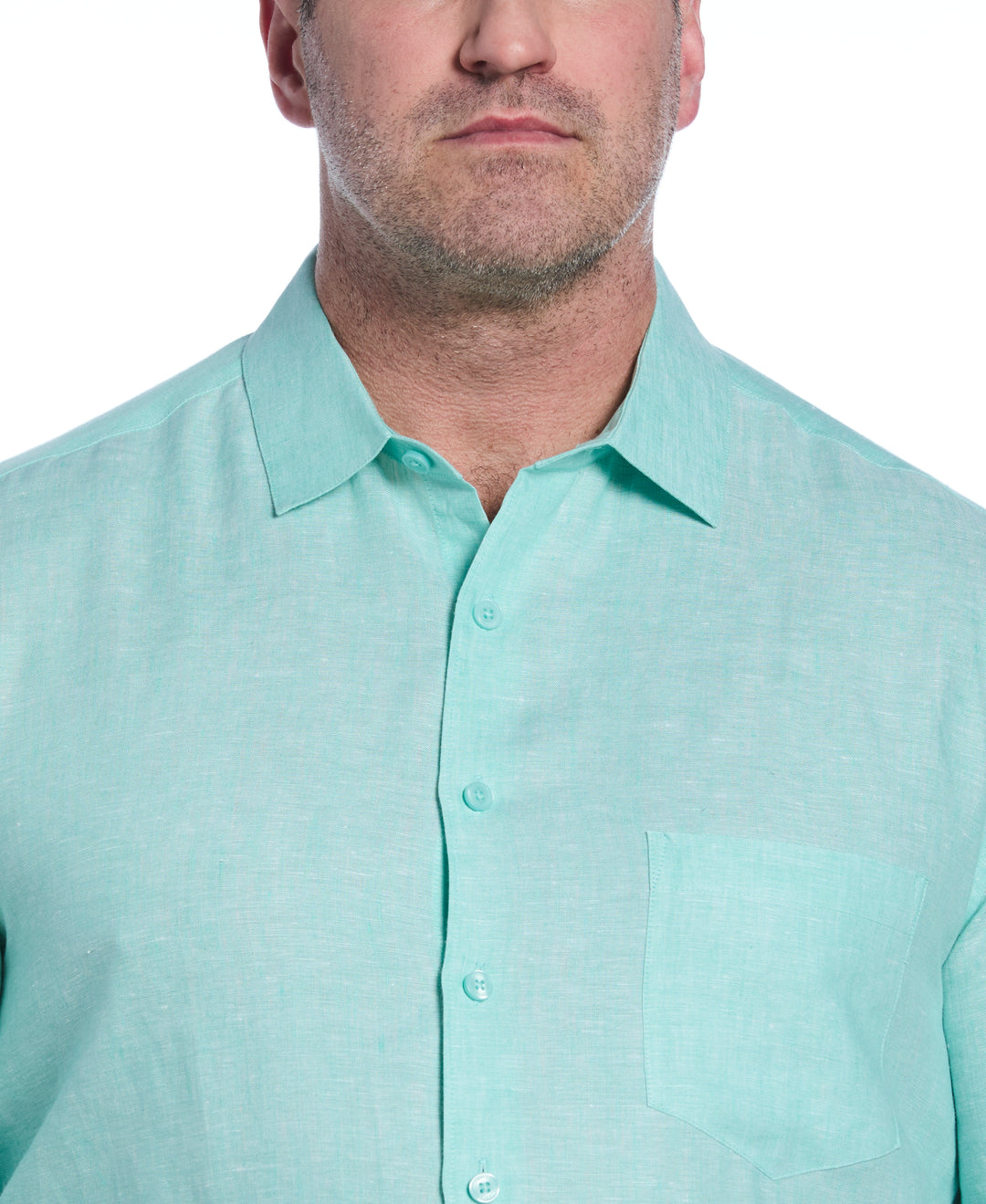 Linen Short Sleeve Shirt (Cascade) 