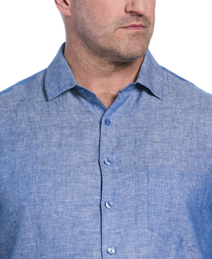 Linen Short Sleeve Shirt (True Blue) 