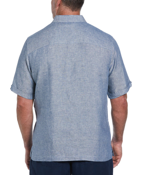 Big & Tall Classic Two-Tone Linen Shirt (Ensign Blue) 