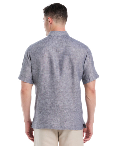 Linen Short Sleeve Shirt (Mood Indigo) 