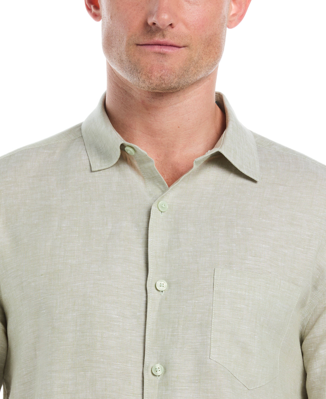 Linen Short Sleeve Shirt (Reseda) 