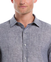 Linen Short Sleeve Shirt (Mood Indigo) 