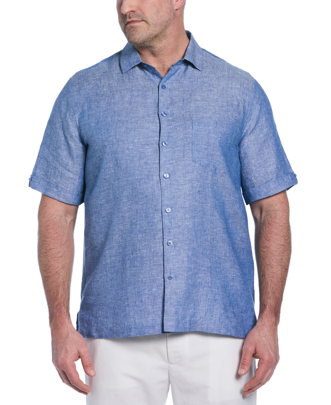 Linen Short Sleeve Shirt (True Blue) 