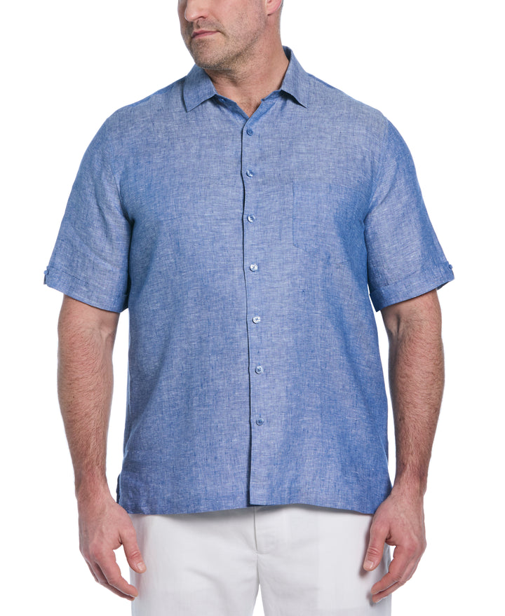 Linen Short Sleeve Shirt (True Blue) 