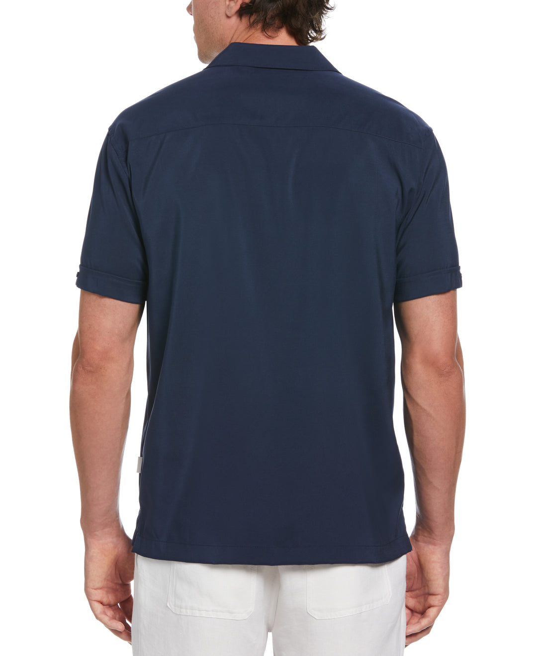 Contrast Panel Camp Collar Shirt (Dress Blues) 