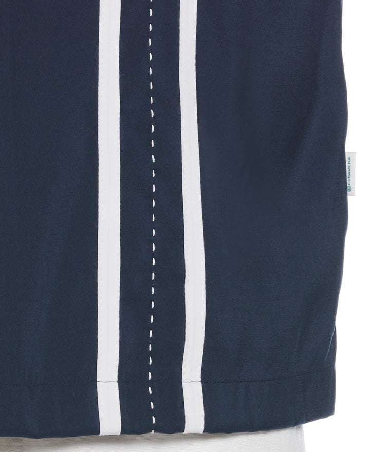 Contrast Panel Camp Collar Shirt (Dress Blues) 