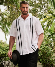 Big & Tall Contrast Panel Camp Collar Shirt-Casual Shirts-Cubavera