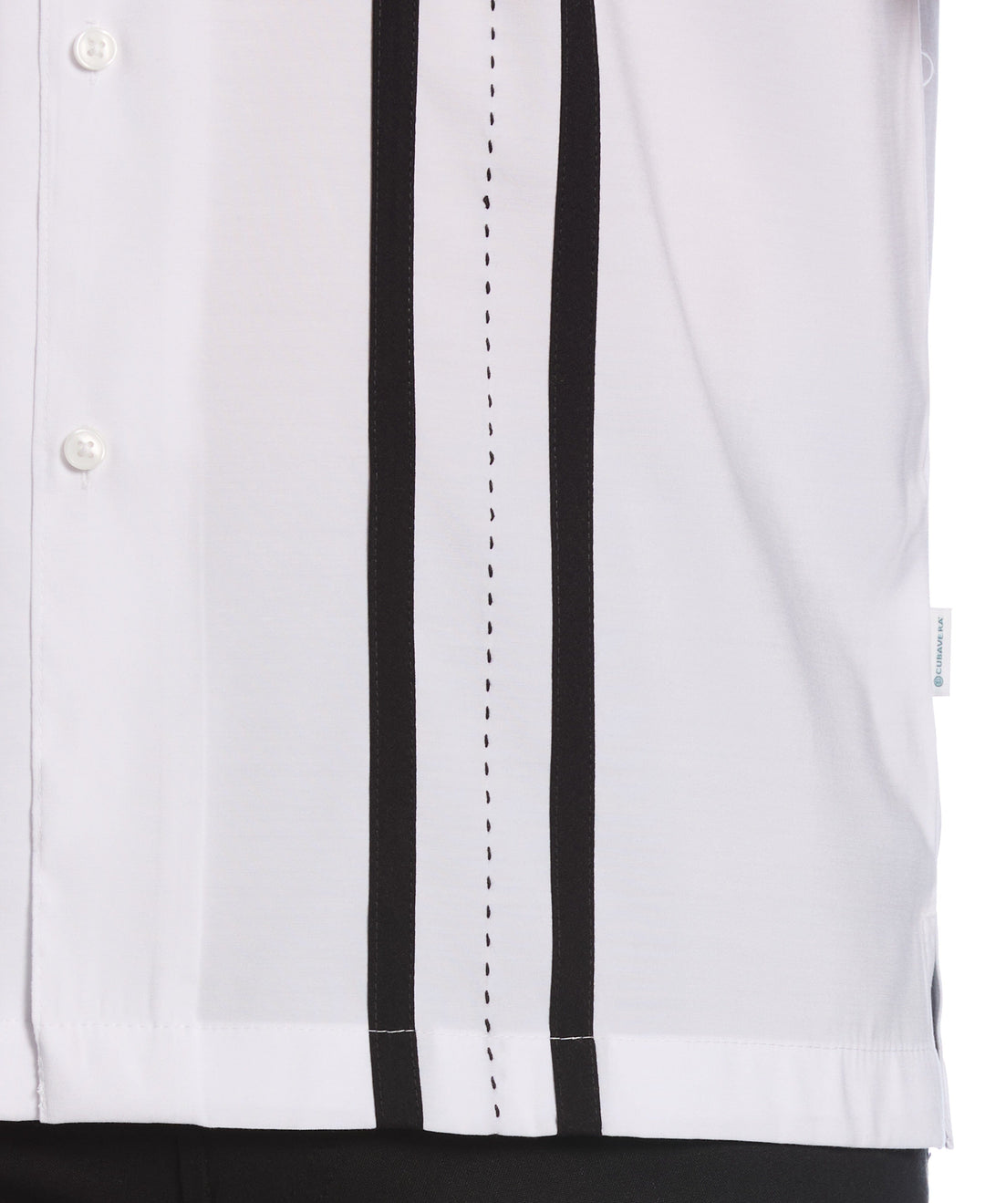 Contrast Panel Camp Collar Shirt (Brilliant White) 