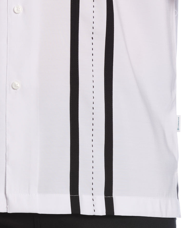 Contrast Panel Camp Collar Shirt (Brilliant White) 