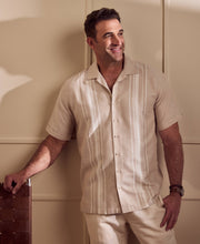 Big & Tall Cotton Linen Dobby Panel Shirt-Casual Shirts-Cubavera