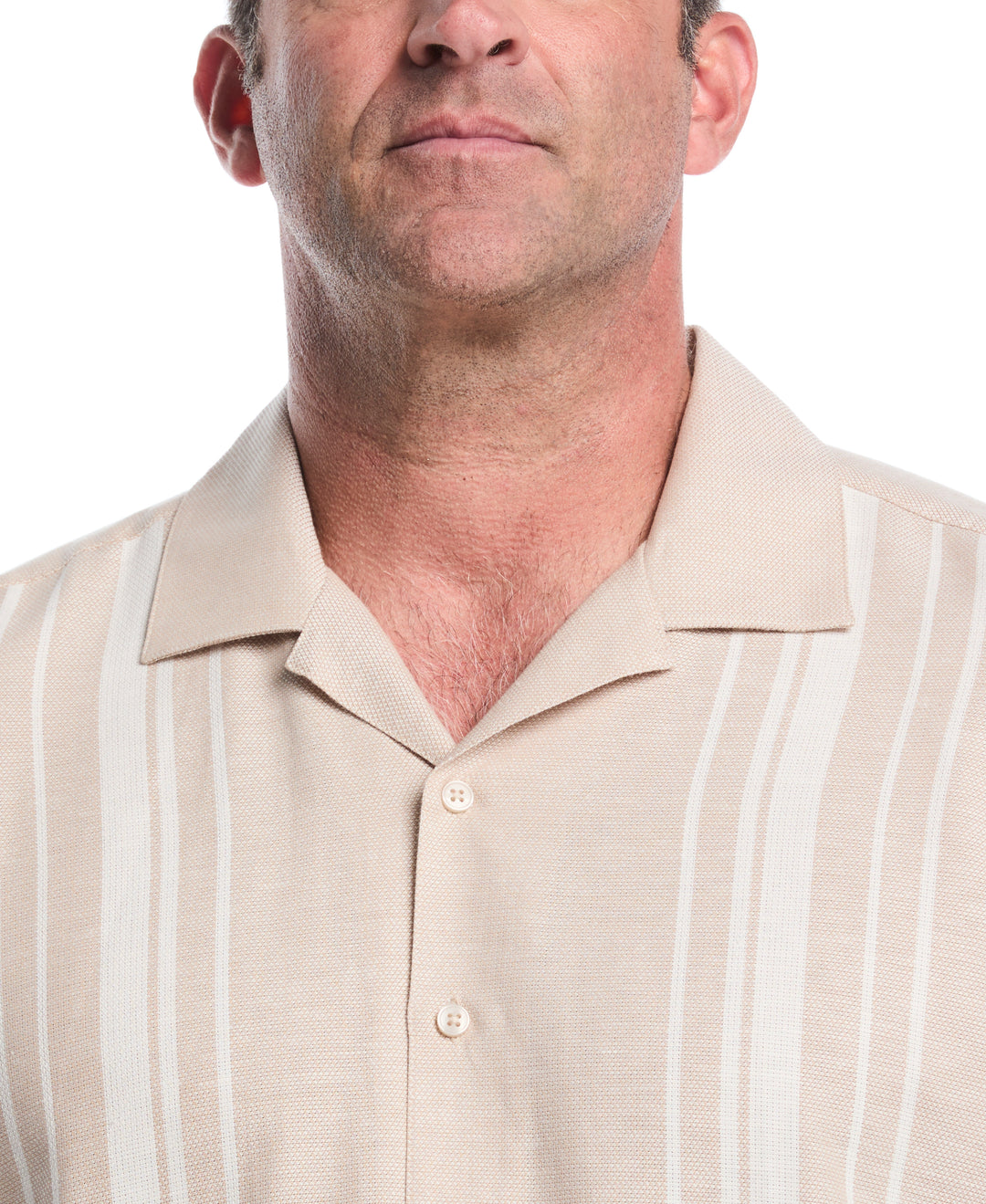 Big & Tall Cotton Linen Dobby Panel Shirt (Savannah Tan) 