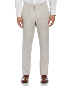 Delave Linen Flat Front Pant (Natural Linen) 