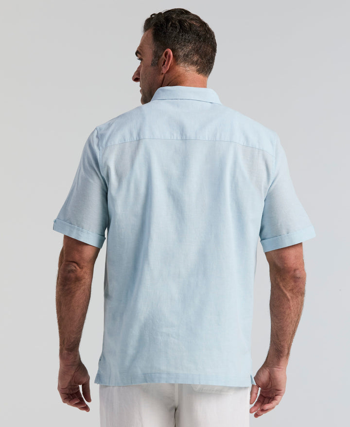 DOBBY PANELS SHIRT (Aquamarine) 