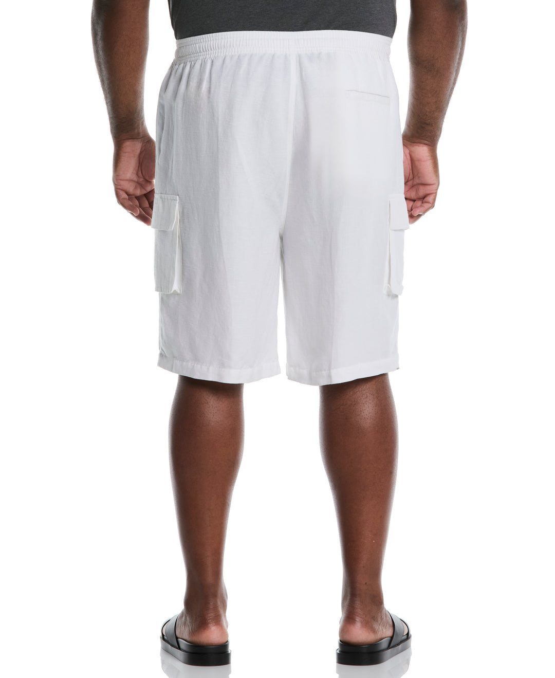 Big & Tall Linen Blend Cargo Short (Brilliant White) 
