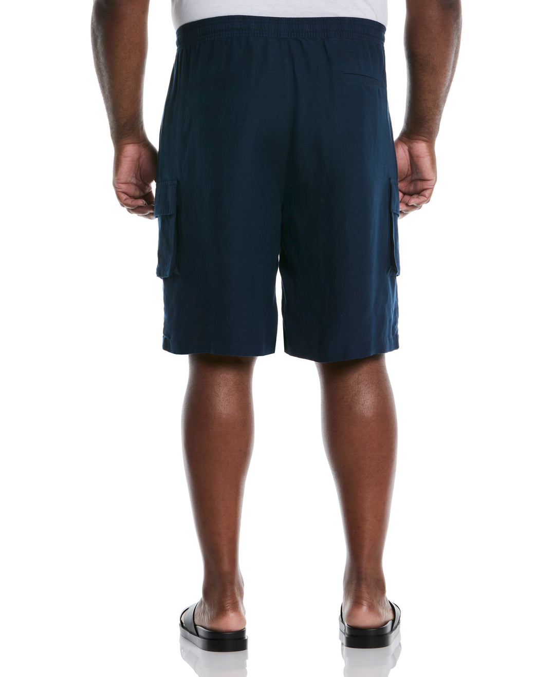 Big & Tall Linen Blend Cargo Short (Dress Blues) 