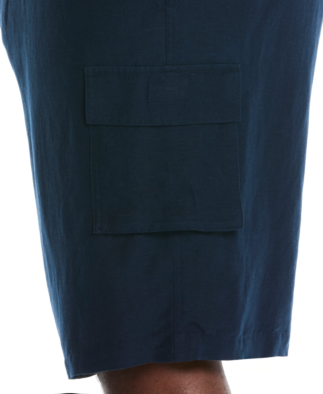 Big & Tall Linen Blend Cargo Short (Dress Blues) 