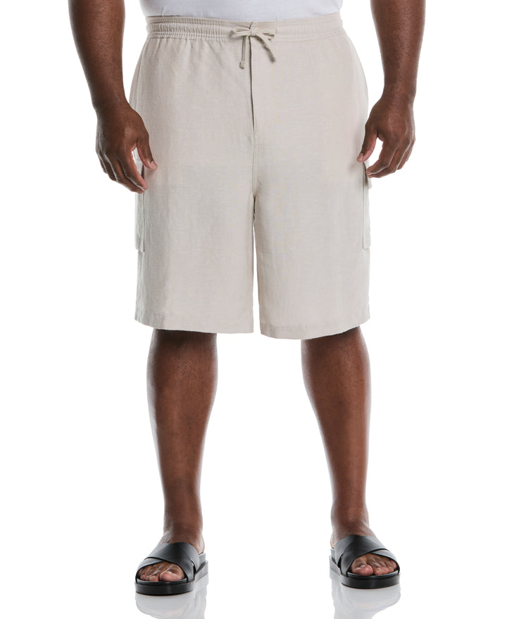 Big & Tall Linen Blend Cargo Short (Island Fossil) 