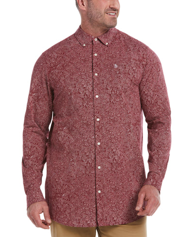 Big & Tall EcoVero™ Woven Poplin Stretch Shirt (Cabernet) 