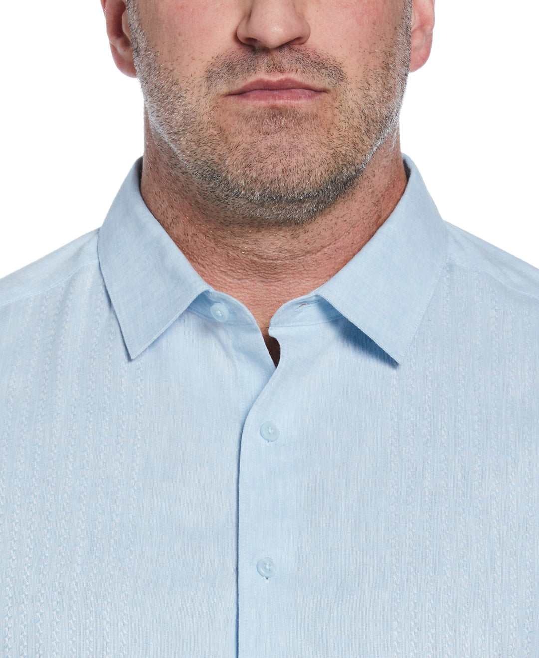 Big & Tall Linen Blend Dobby Shirt (Dream Blue) 