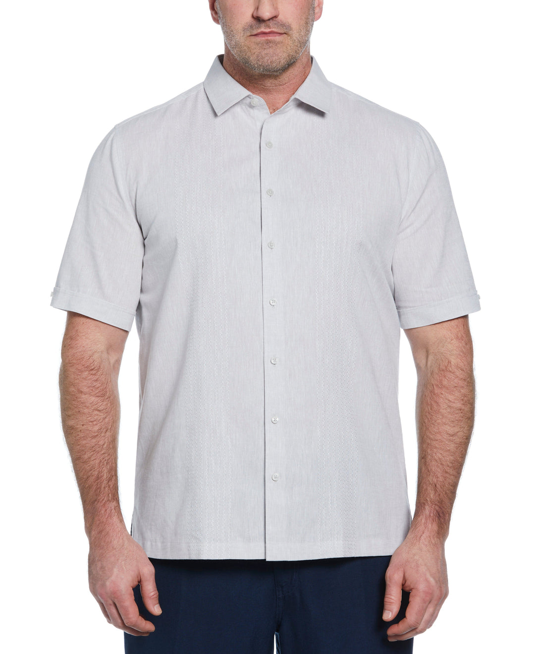 Big & Tall Linen Blend Dobby Shirt (Brilliant White) 
