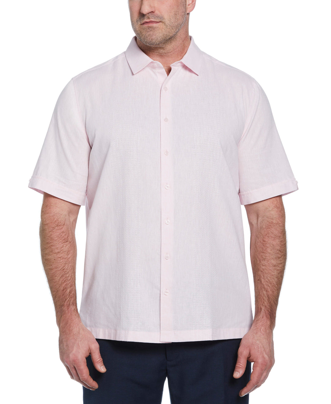 Big & Tall Linen Blend Dobby Shirt (Rose Shadow) 