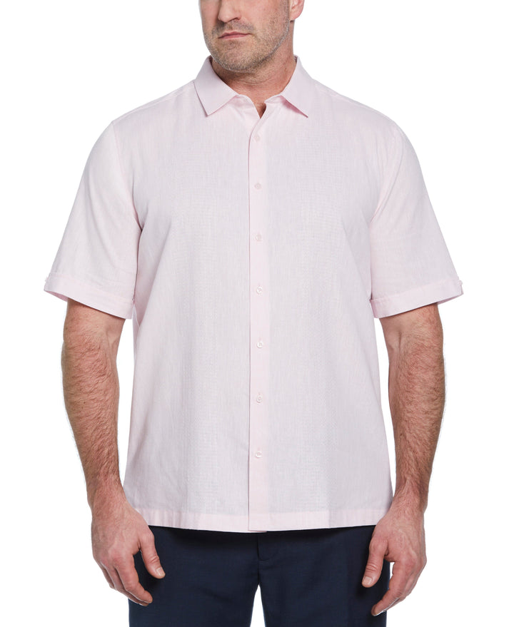 Big & Tall Linen Blend Dobby Shirt (Rose Shadow) 