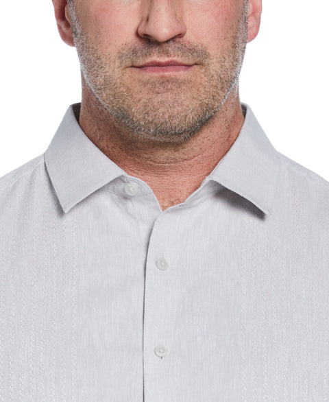 Big & Tall Engineered Dobby Panels Shirt (Brilliant White) 