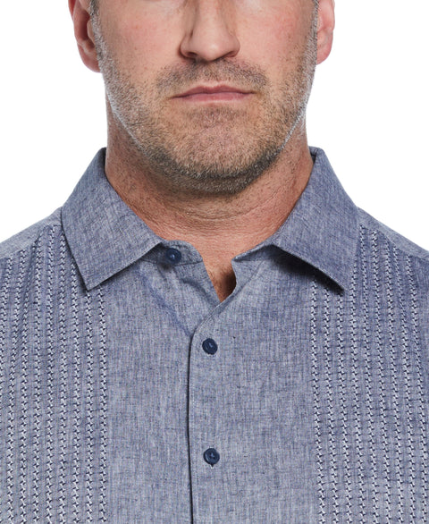 Big & Tall Engineered Dobby Panels Shirt (Dress Blues) 