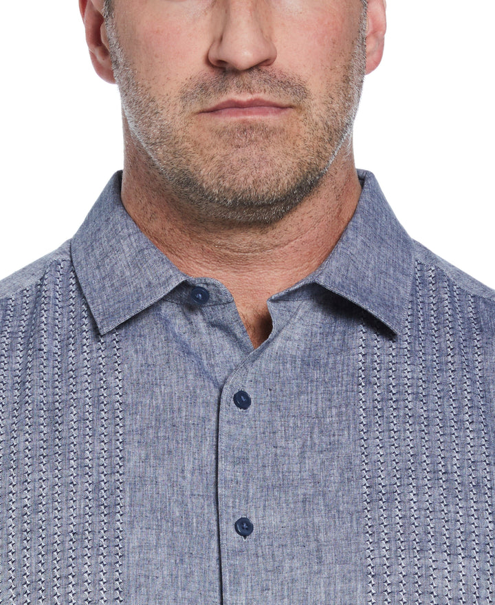 Big & Tall Linen Blend Dobby Shirt (Dress Blues) 