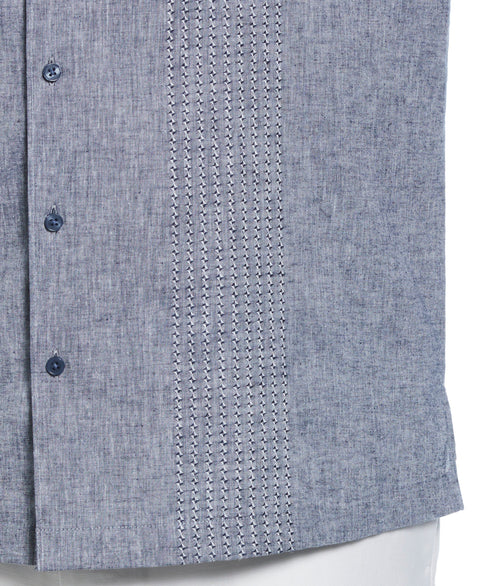Big & Tall Engineered Dobby Panels Shirt (Dress Blues) 