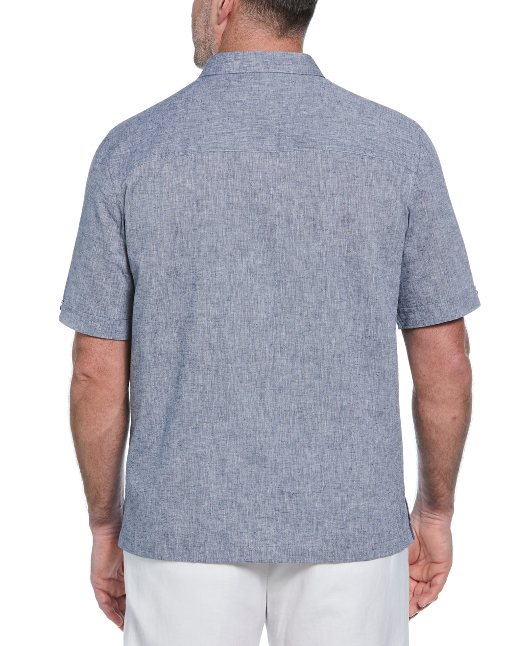 Big & Tall Linen Blend Dobby Shirt (Dress Blues) 