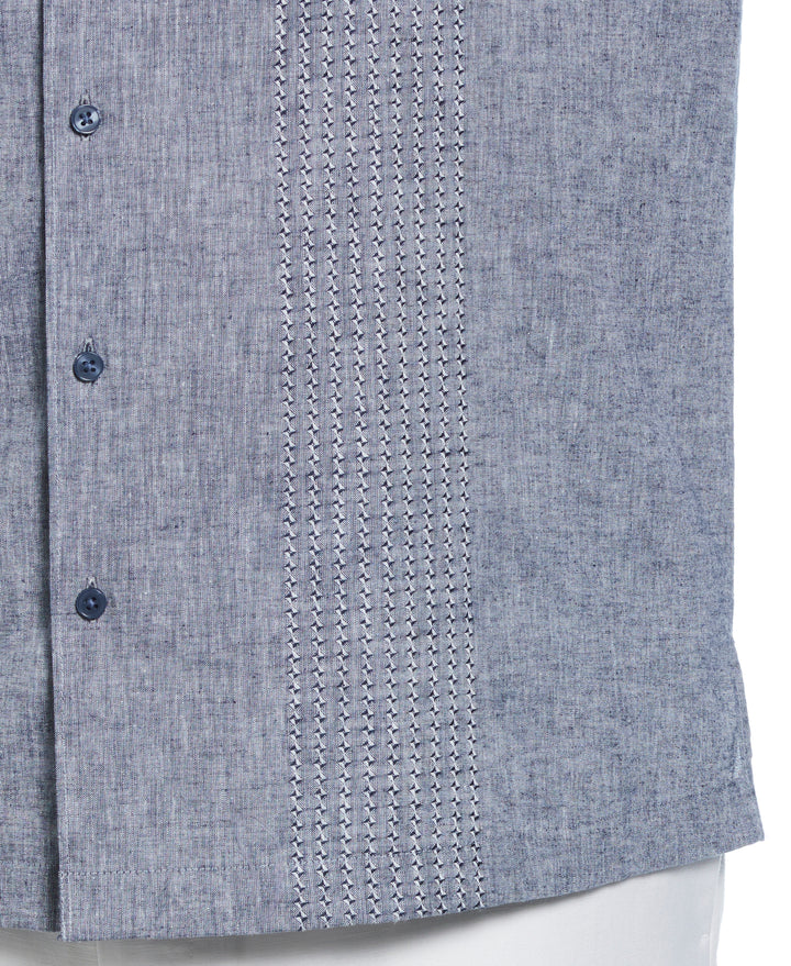 Big & Tall Linen Blend Dobby Shirt (Dress Blues) 