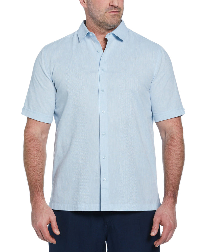 Big & Tall Linen Blend Dobby Shirt (Dream Blue) 