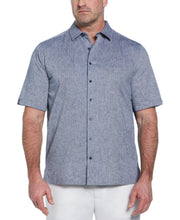 Big & Tall Engineered Dobby Panels Shirt (Dress Blues) 