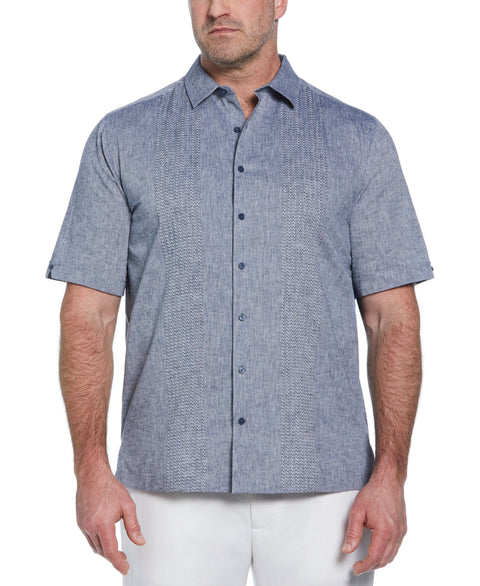 Big & Tall Engineered Dobby Panels Shirt (Dress Blues) 