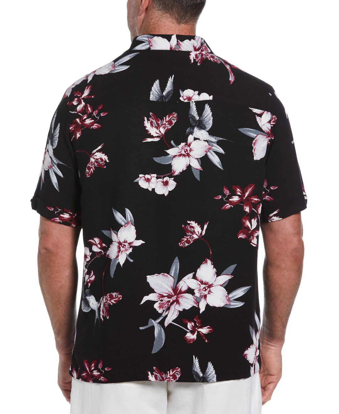 Big & Tall Floral Conversational Print Shirt (Jet Black) 