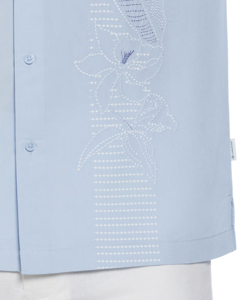 Floral Embroidered Panel Shirt (Kentucky Blue) 