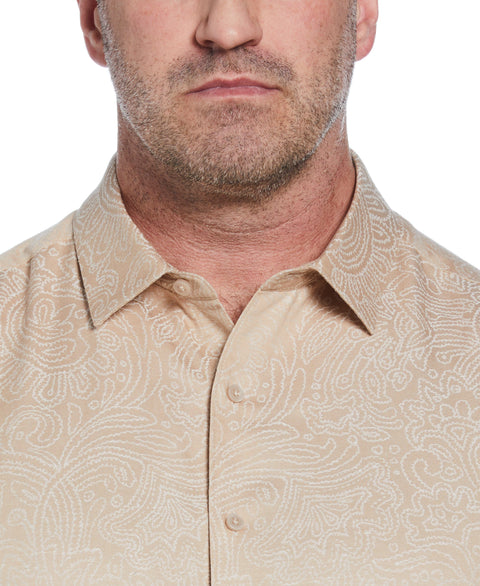 Big & Tall Floral Paisley Shirt (Irish Cream) 