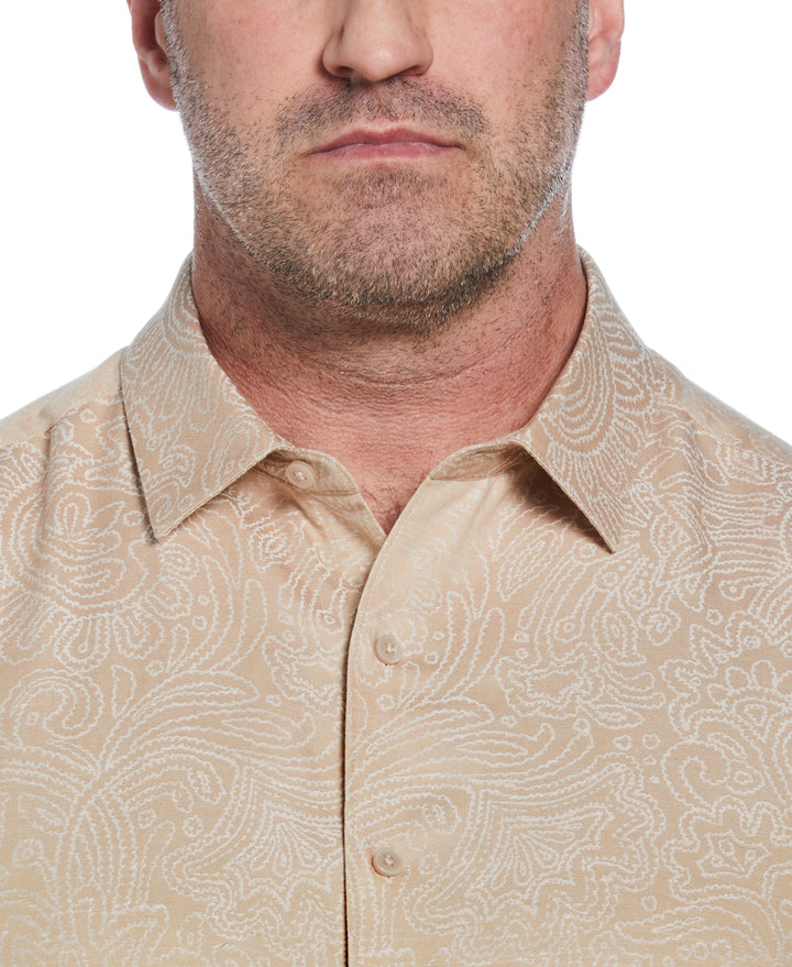 Big & Tall Floral Paisley Shirt (Irish Cream) 